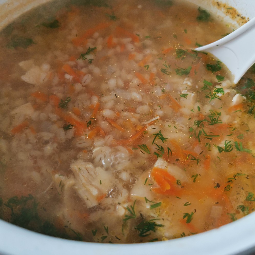 Суп перловый на мясном бульоне