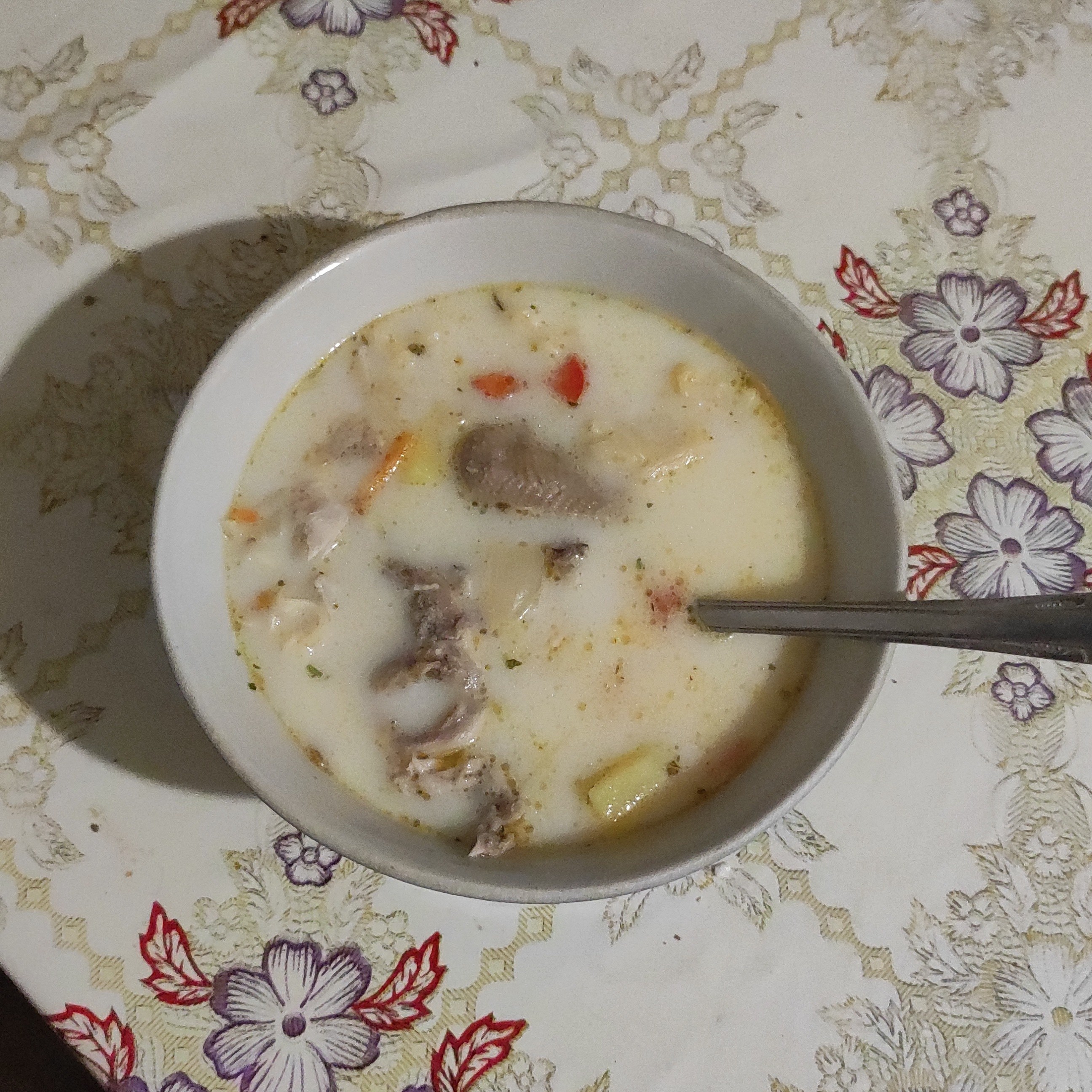 Сырный суп с вермишелью Мивина