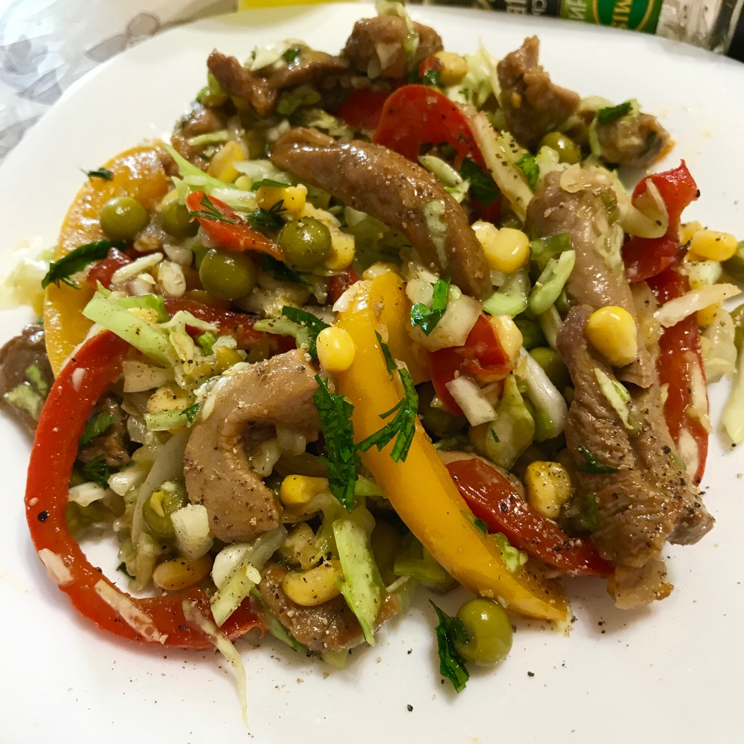 Капустный салат с индейкой «по-пекински»