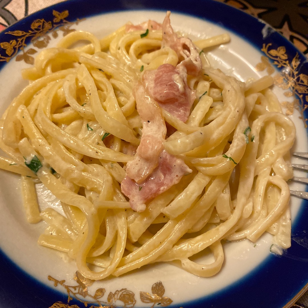 Паста с беконом в сливочном соусе 🥓🥓🥓🍝