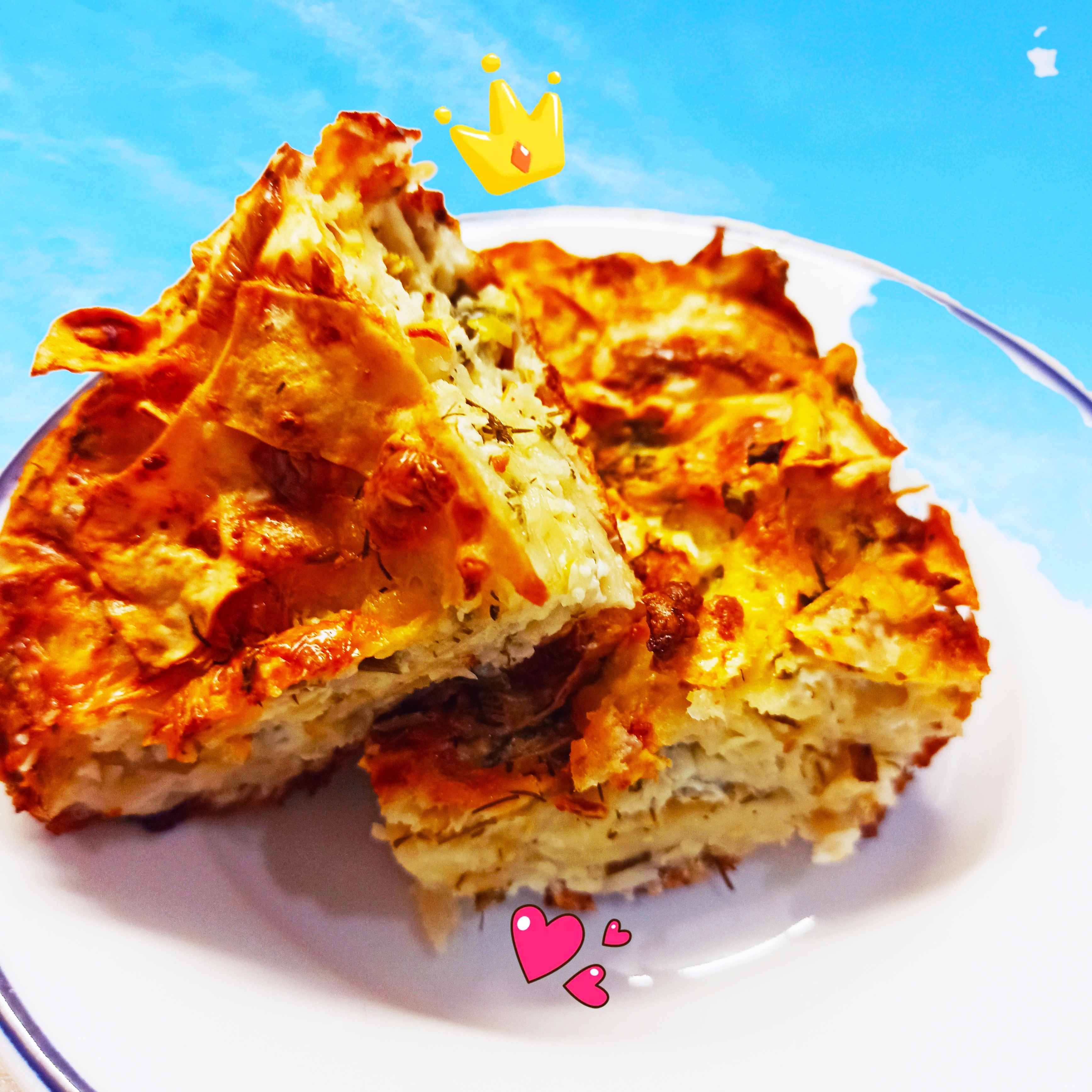 «Рваный» пирог из лаваша с сыром