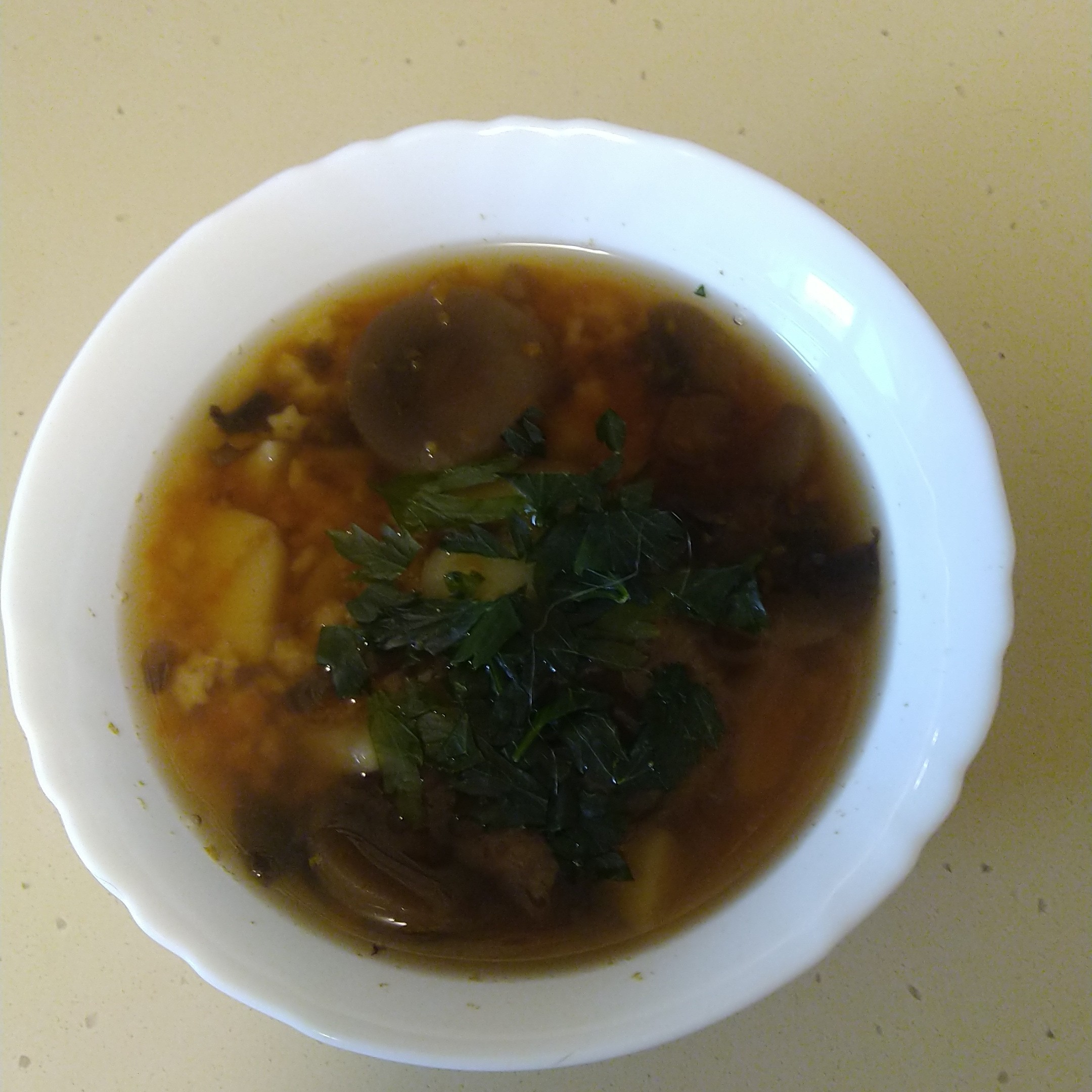 Грибной суп с вермишелью