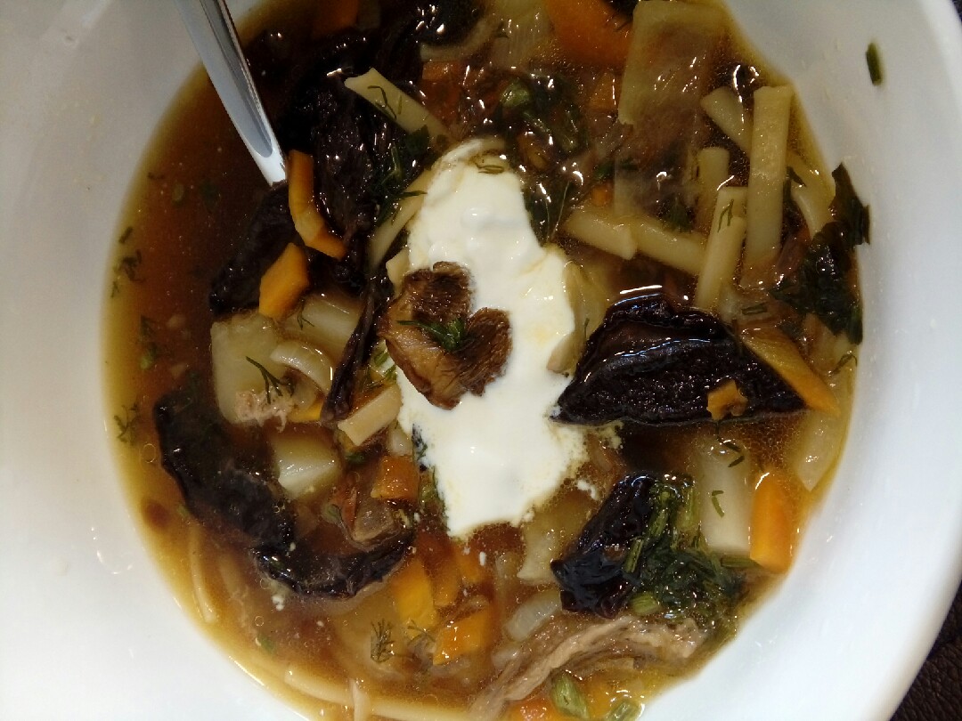 Суп с лесными грибами