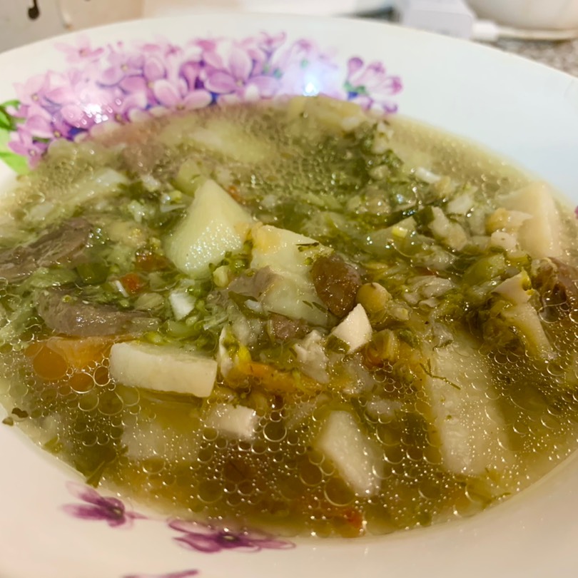 Грибной суп с чечевицей и овощами