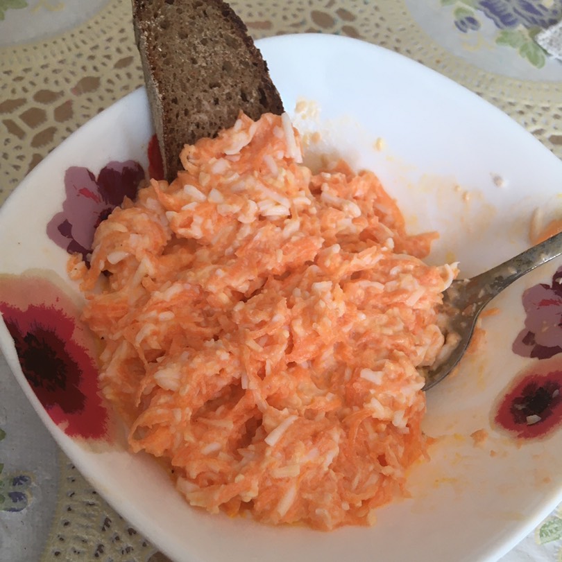 Салат из моркови с яйцом и сыром#Чемпионатмира#