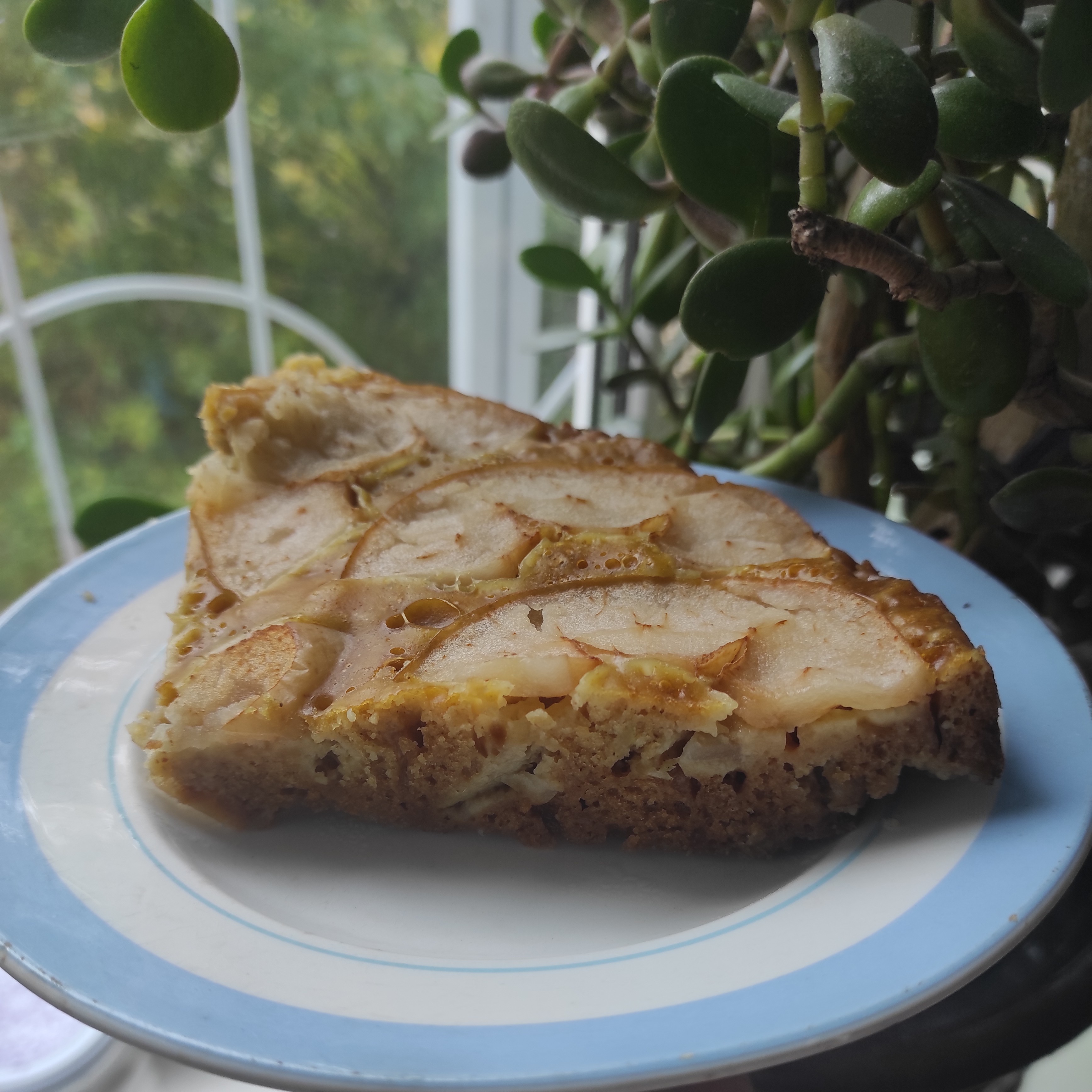 Пирог с яблоками на сковороде на сыворотке и мёде