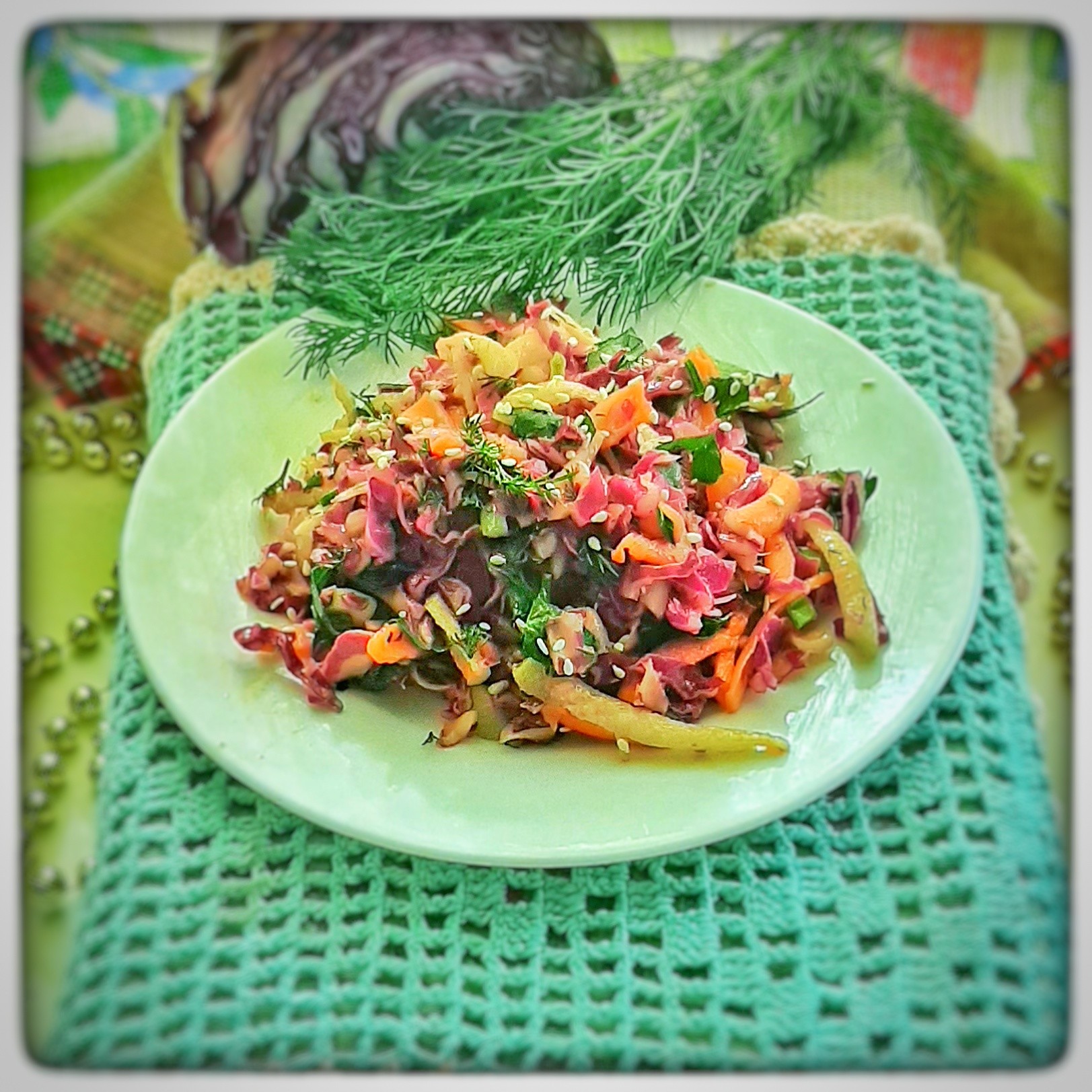 Салат из краснокочанной капусты с морковью 🥗