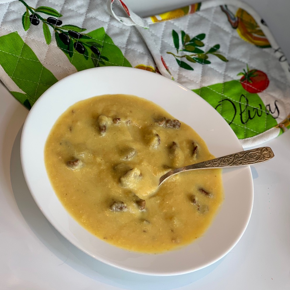 Тыквенный суп с лисичками. Национальное белорусское блюдо