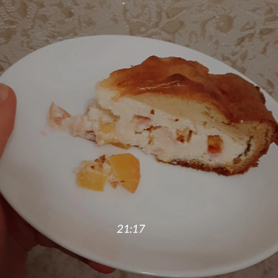 Творожно - фруктовый пирог "Вулкан"