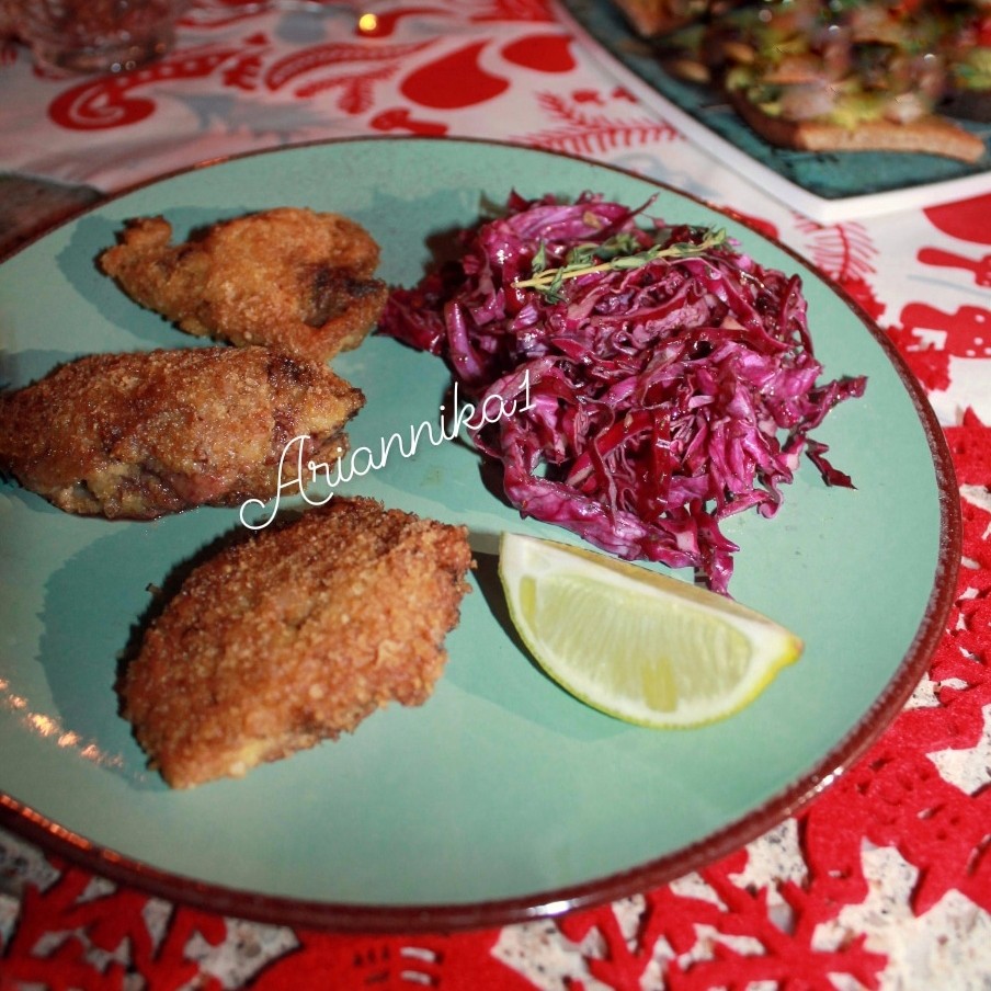 🍗 Жареная куриная печенка с маринованной капустой🍽