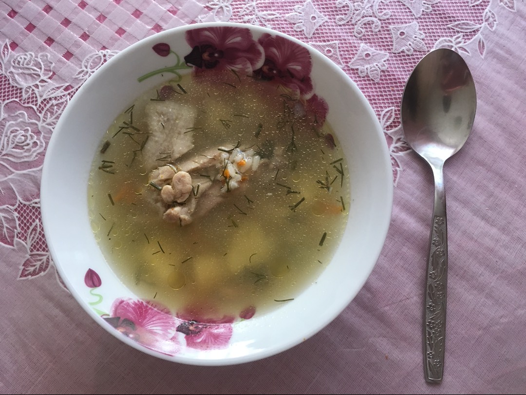 Рисовый суп с курицей