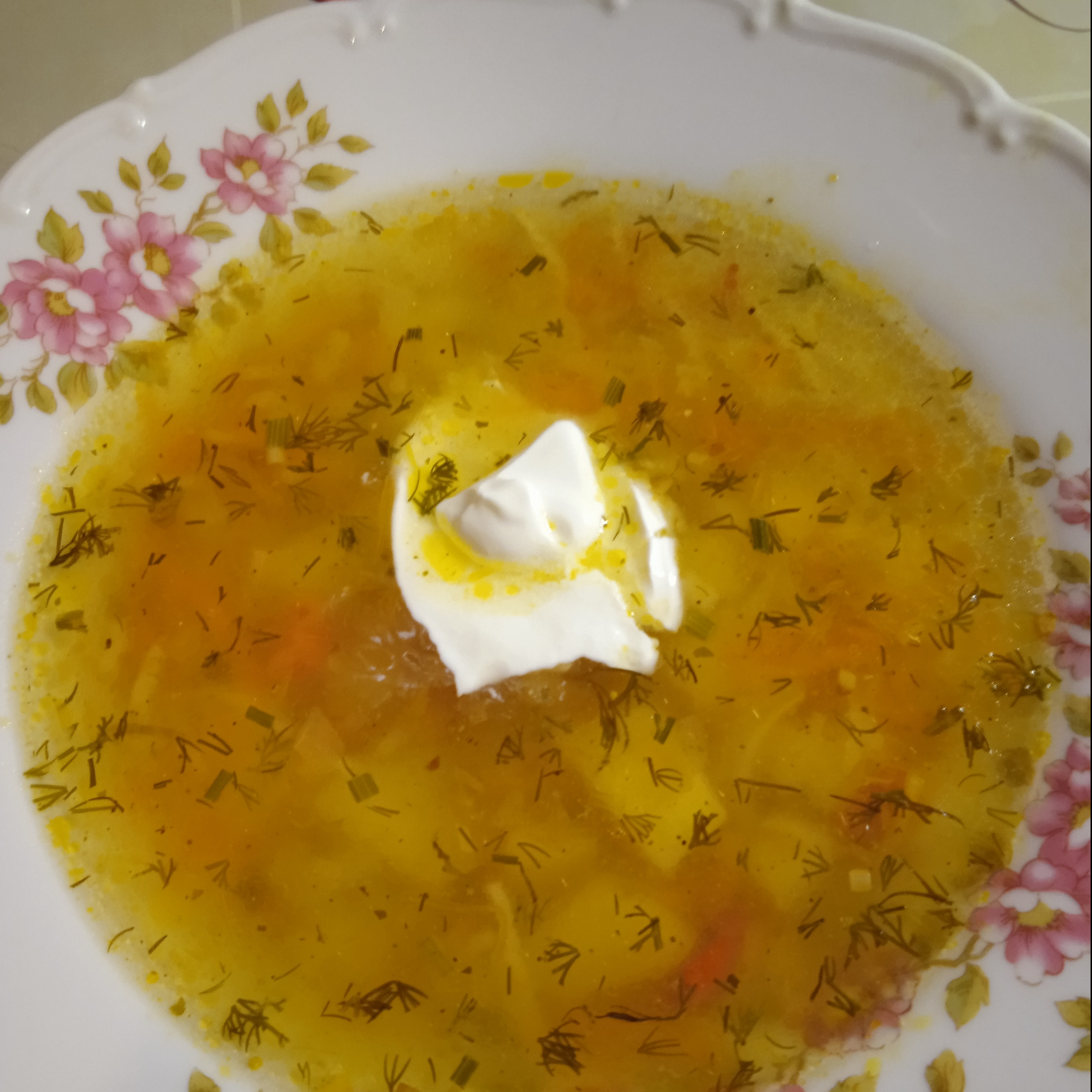 Суп картофельный с вермишелью на курином бульоне