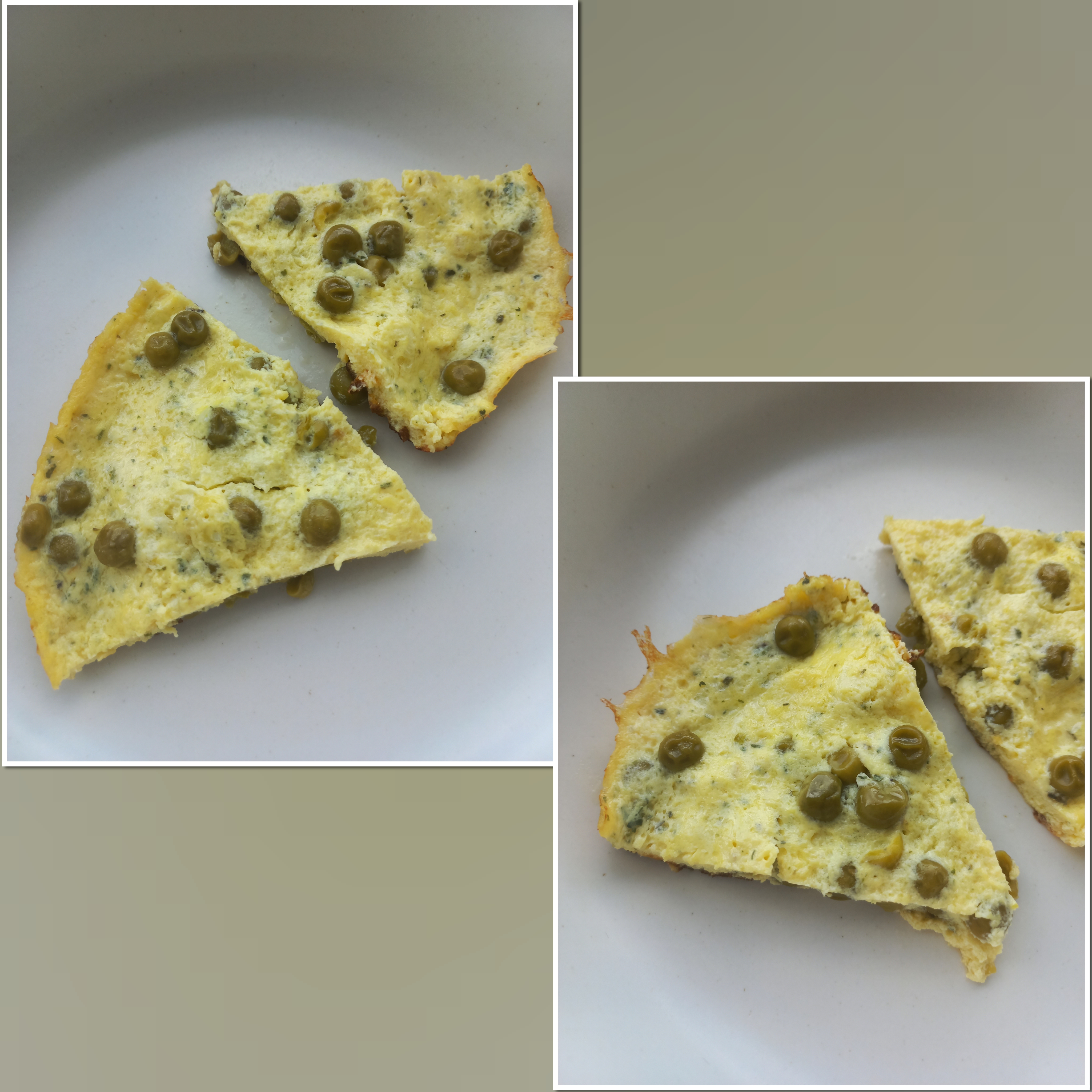 Омлет с зеленью и зелёным горошком в духовке