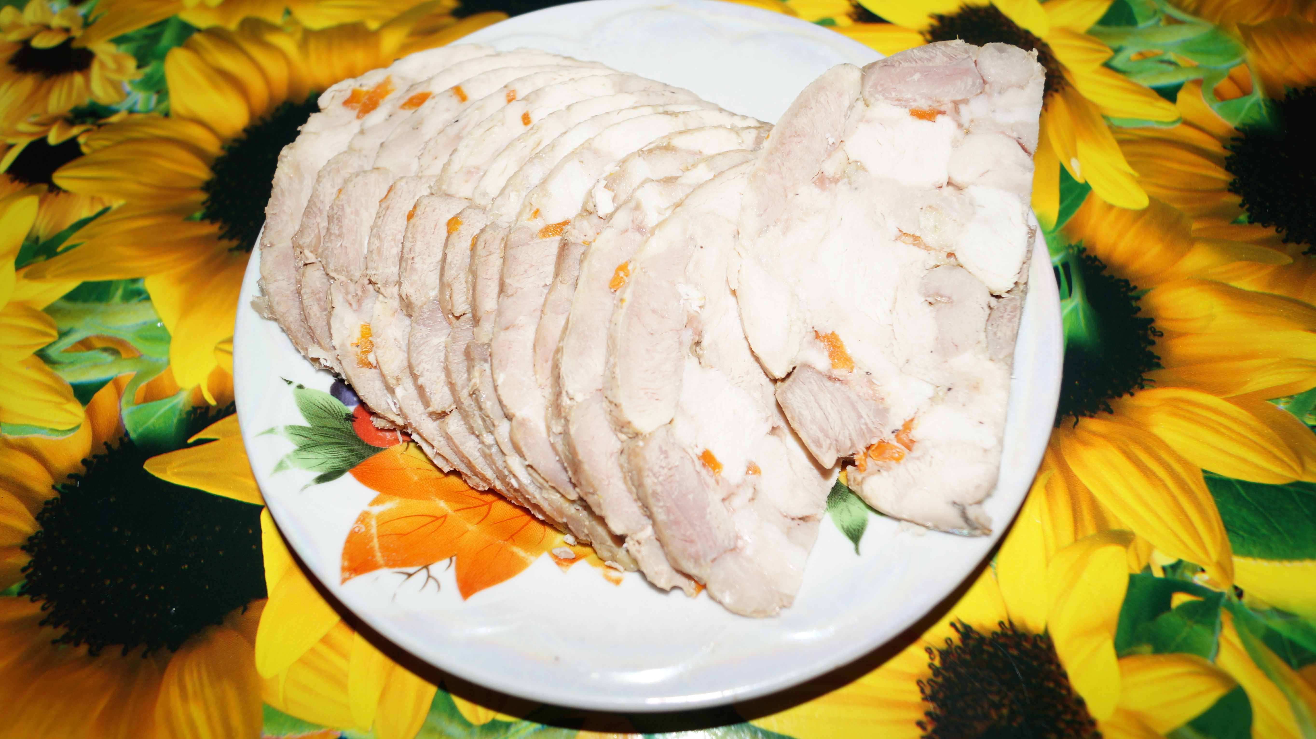 Колбаса домашняя в ветчиннице в мультиварке вареная свино-куриная