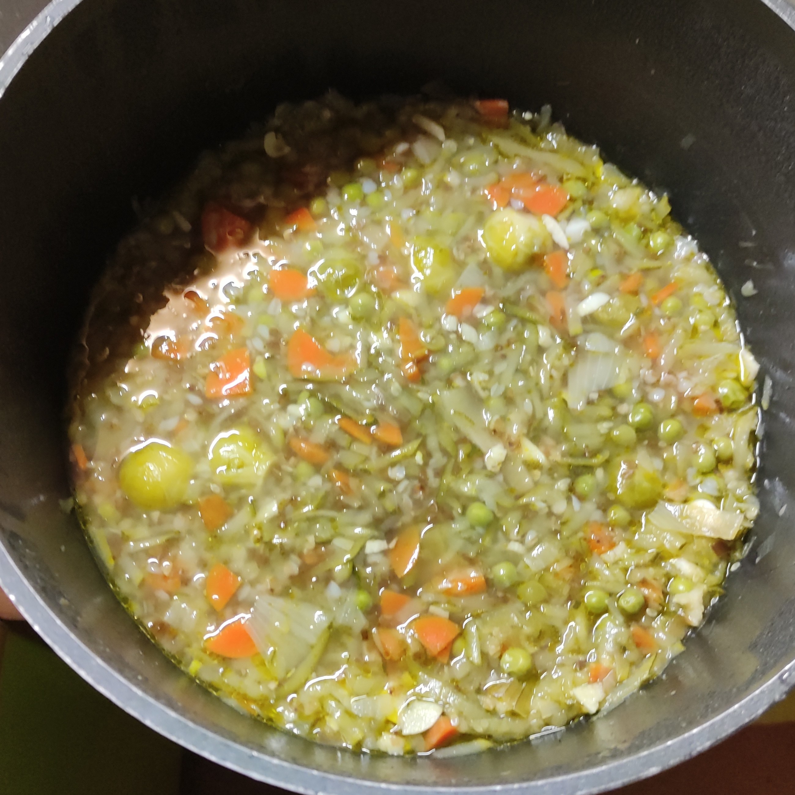 Сырный суп-пюре с овощами и гречкой