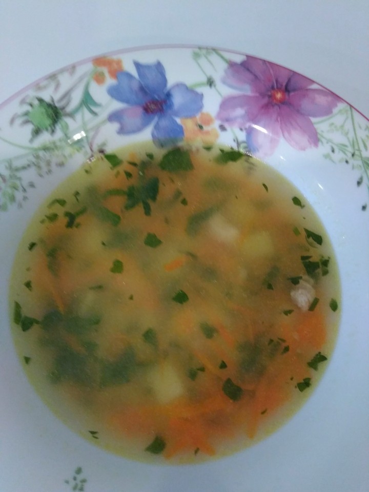 Чесночный суп с пшеном