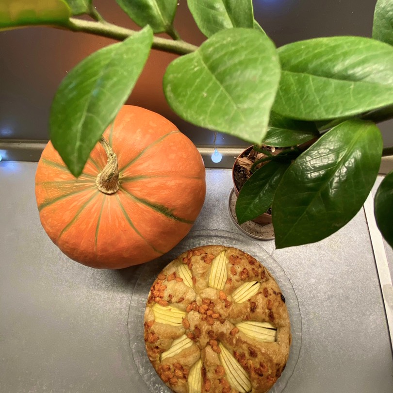 Осенний пирог с облепихой и яблоками