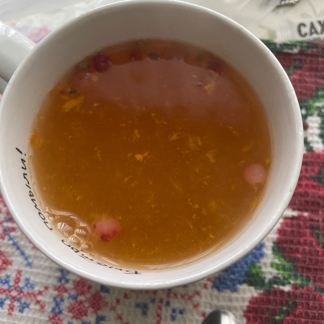 Рождественский облепиховый чай с апельсином и имбирём