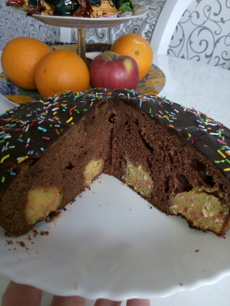 Шоколадно-творожный пирог в мультиварке