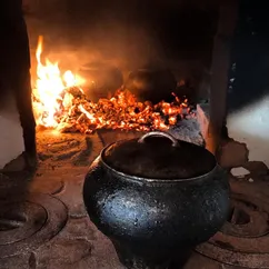 Кабачковая икра в русской печи