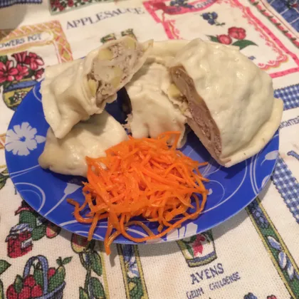 Хунон - узбекский паровой рулет с мясом и картошкой. 🥟👌 🇺🇿