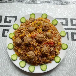 👌Плов из гречки с мясными шариками