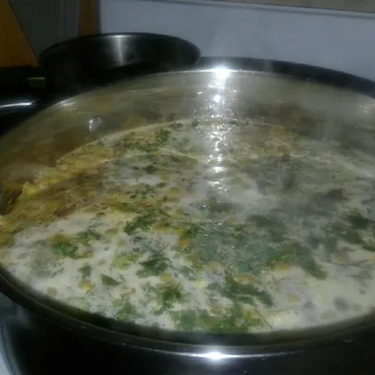 Суп с брокколи и зелёным горошком 2