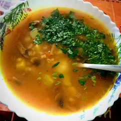 Грибной суп с перловкой