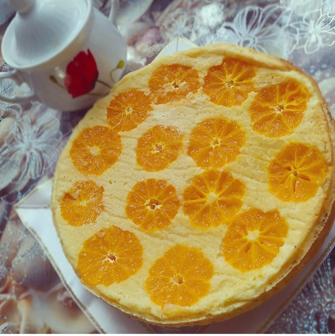 Кефирный пирог с мандаринами