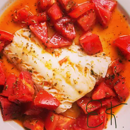 Тушёная рыба с томатами. 
Сицилийское блюдо