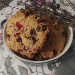 Овсяное печенье с клюквой и изюмом