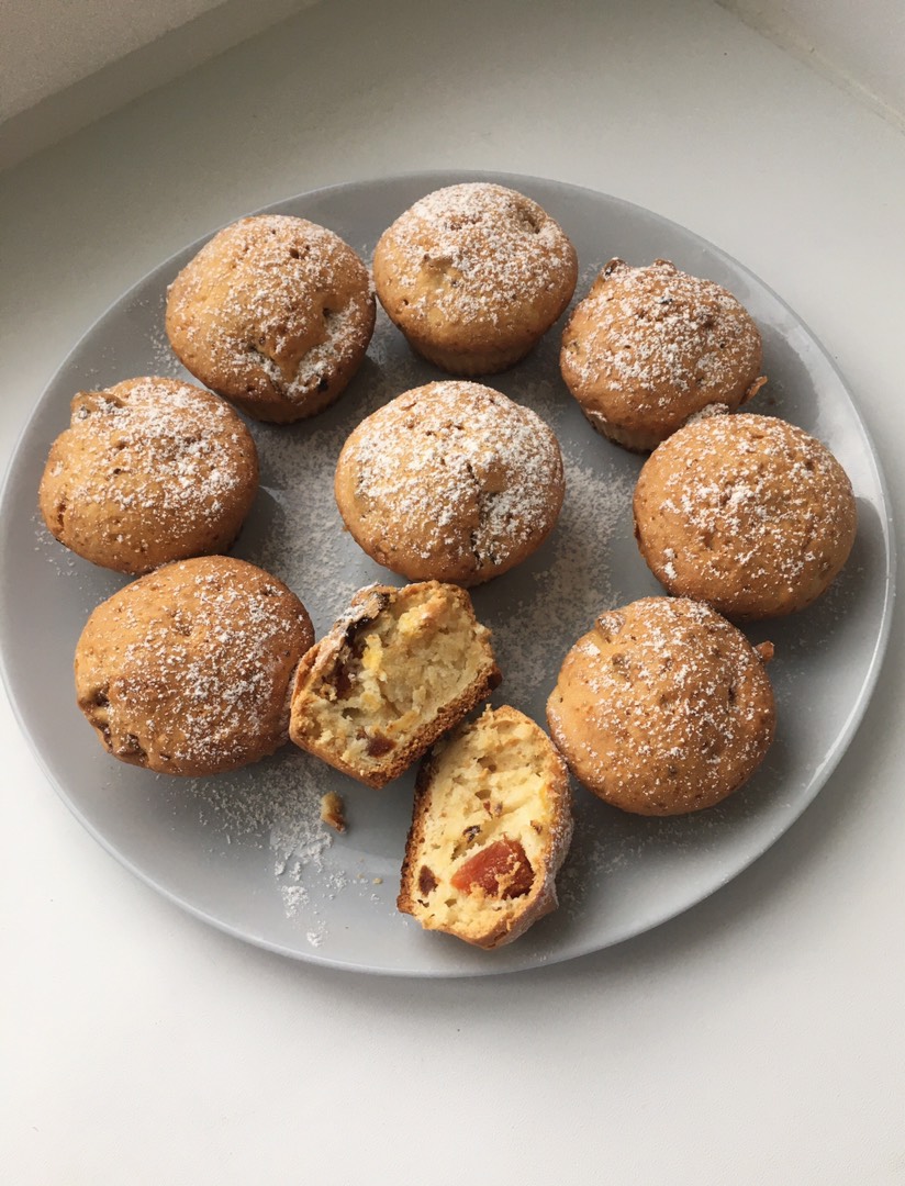 Кексы с курагой (не ПП) 🧁