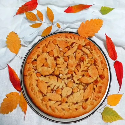 🍎Постный песочный пирог с яблоками "Осень"