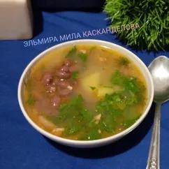 Суп с тушёнкой и консервированной фасолью 