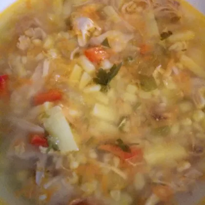 Суп овощной с индейкой и булгуром