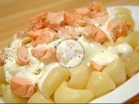 Паста с семгой в сливочном соусе