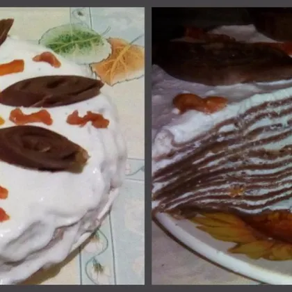 Блинный торт с творожным кремом