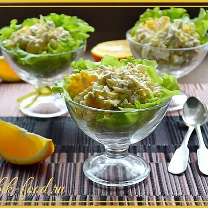 Салат с курицей и апельсином