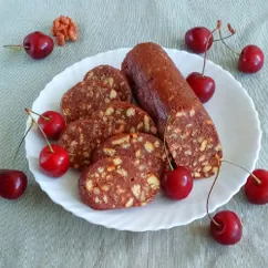 ❤Шоколадная колбаска из печенья со сгущёнкой и грецкими орехами