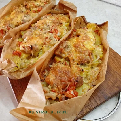 Лодочки с курицей и картофелем