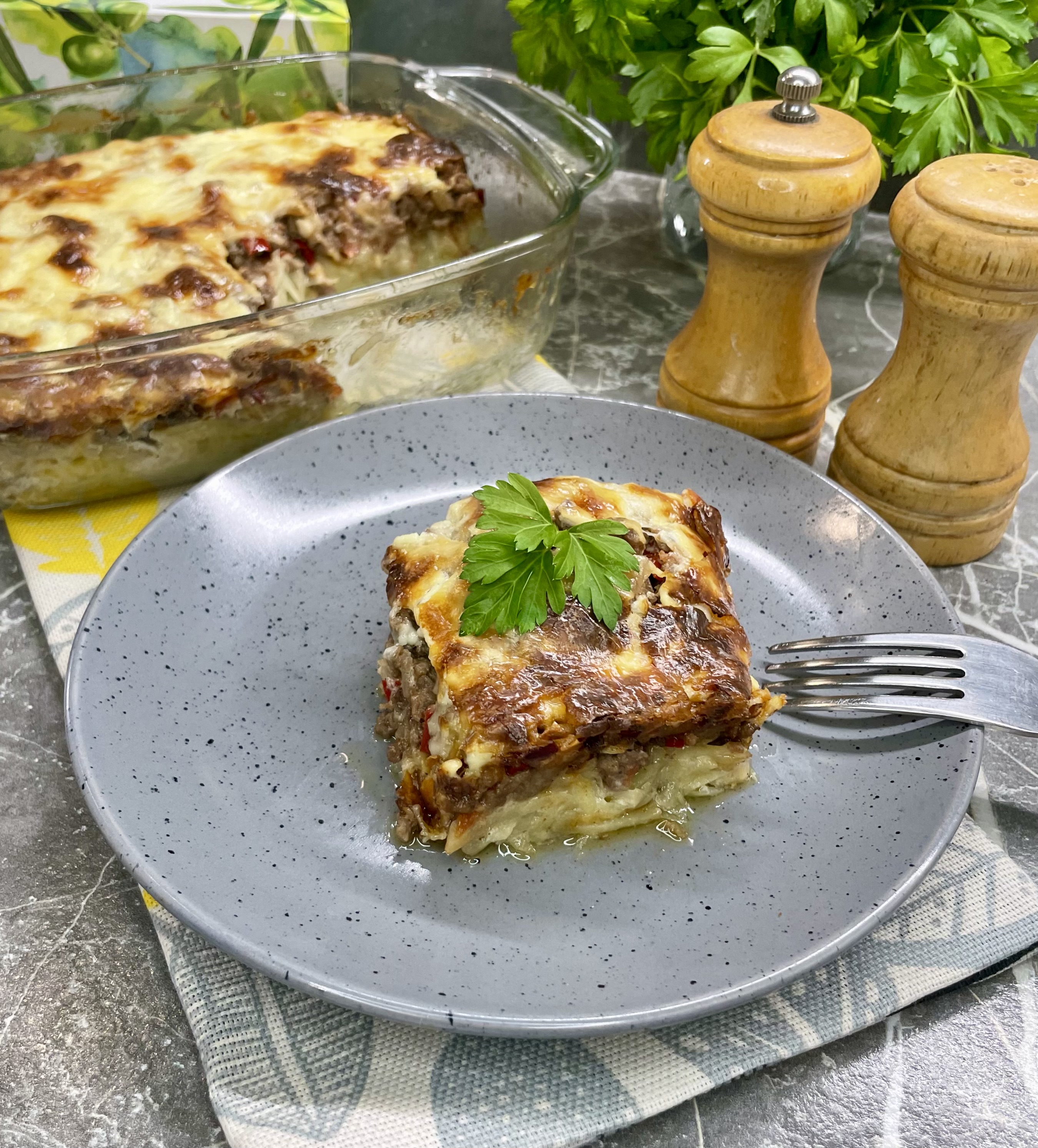 Картофельная запеканка с фаршем 