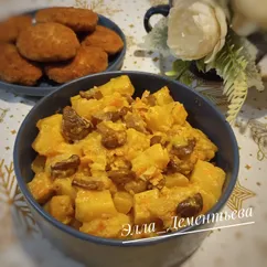 Кабачки тушёные с грибами