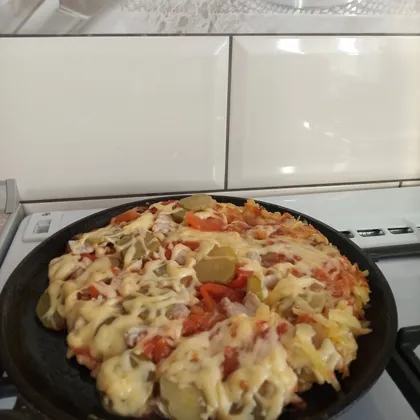Картофельная пицца на сковороде