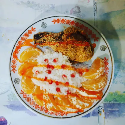 Курочка в соево - медовом соусе с оригинальным гарниром
