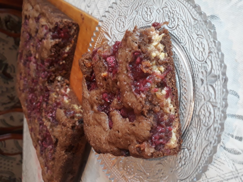 Брауни с малиной и творогом😋