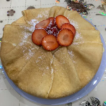 Блинный торт с клубникой🍓🍓🍓