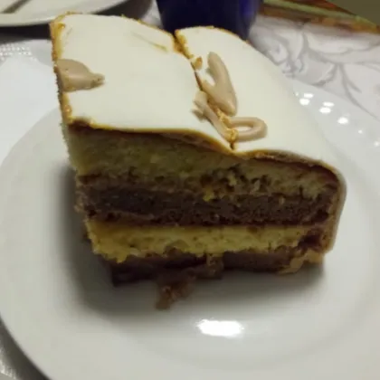 Бисквитный торт с мастикой 'Полосатик' 🎂