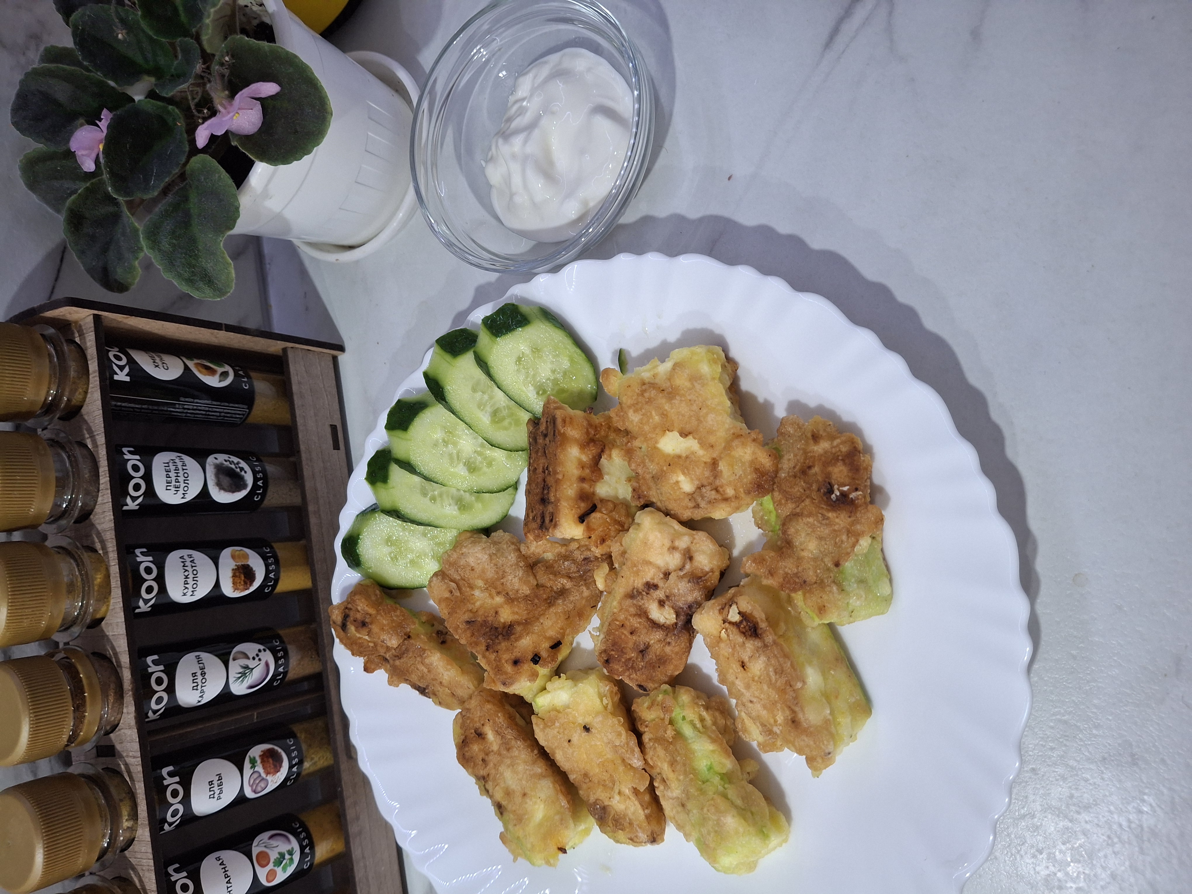 Кабачки жареные в кляре