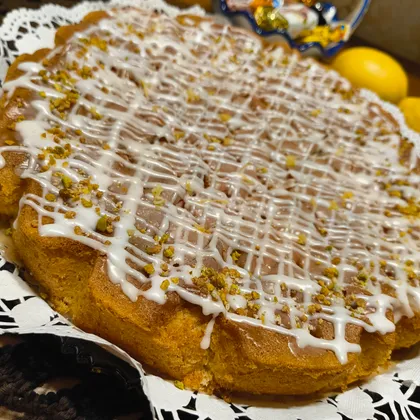 Лимонный пирог с марципаном