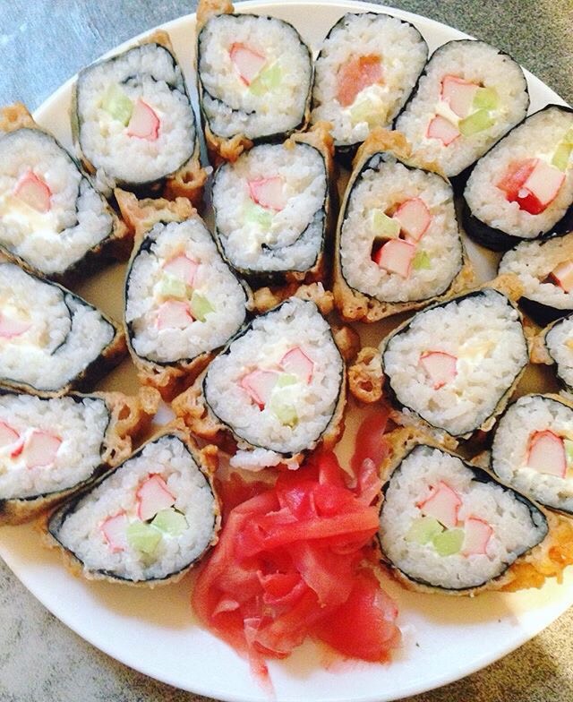 Домашние горячие роллы 😌🍱🍣